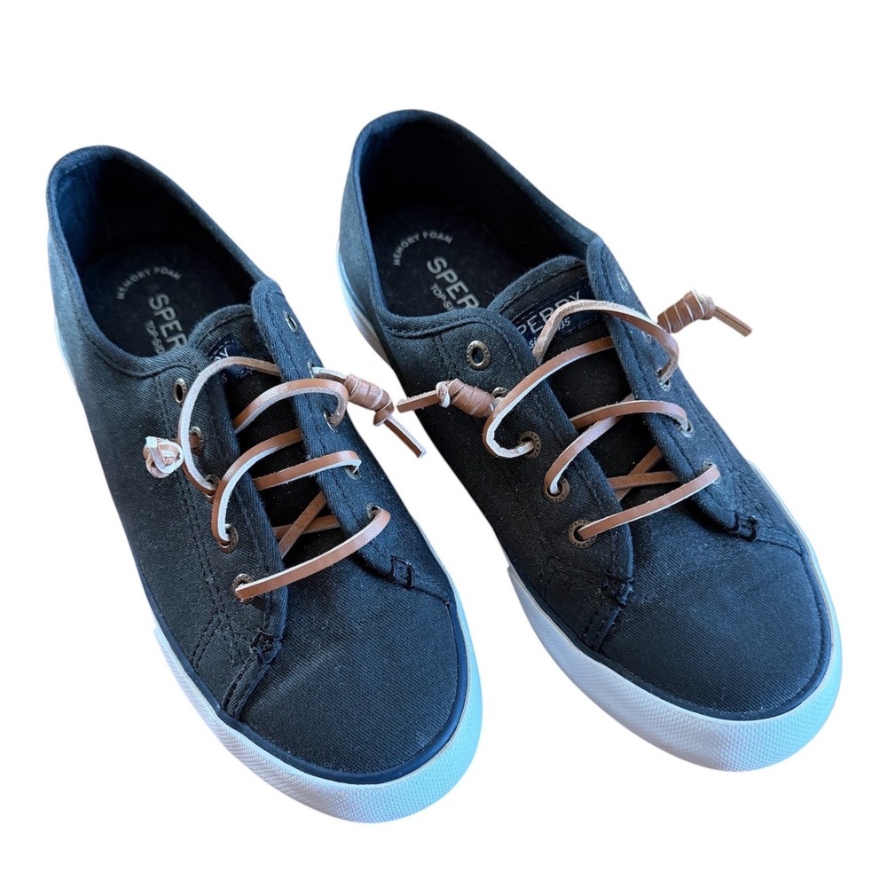 Sperry Top-Sider Crest Vibe Black Canvas Sneakers Womens 7M